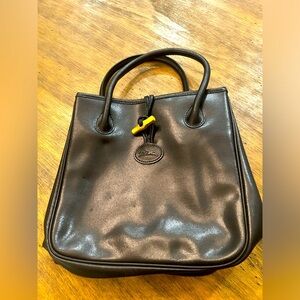 Vintage 90s Longchamp Roseau bag black gold